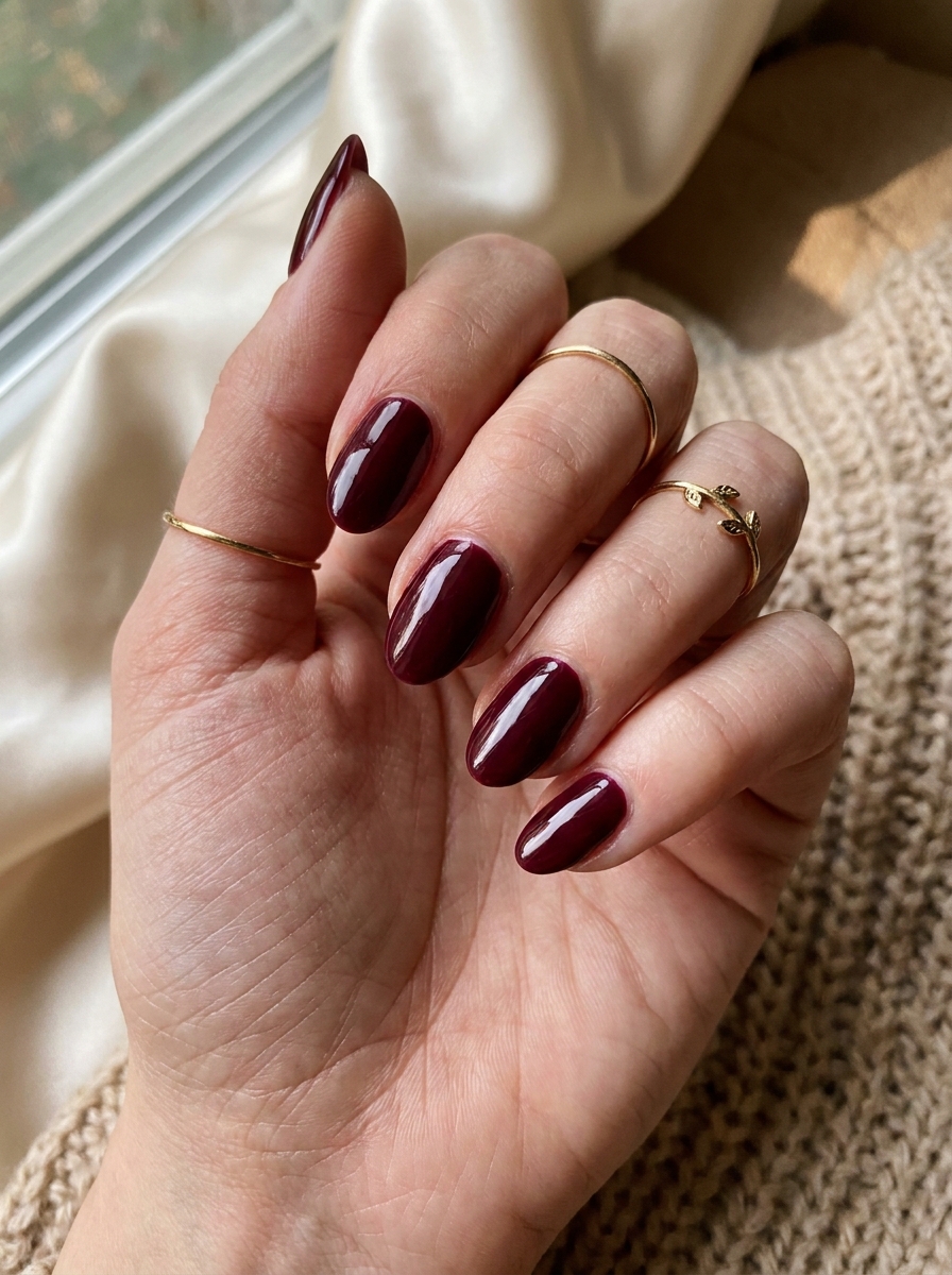 Dark Burgundy Nails als Dark Fall Nails Inspiration 2026